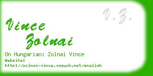 vince zolnai business card